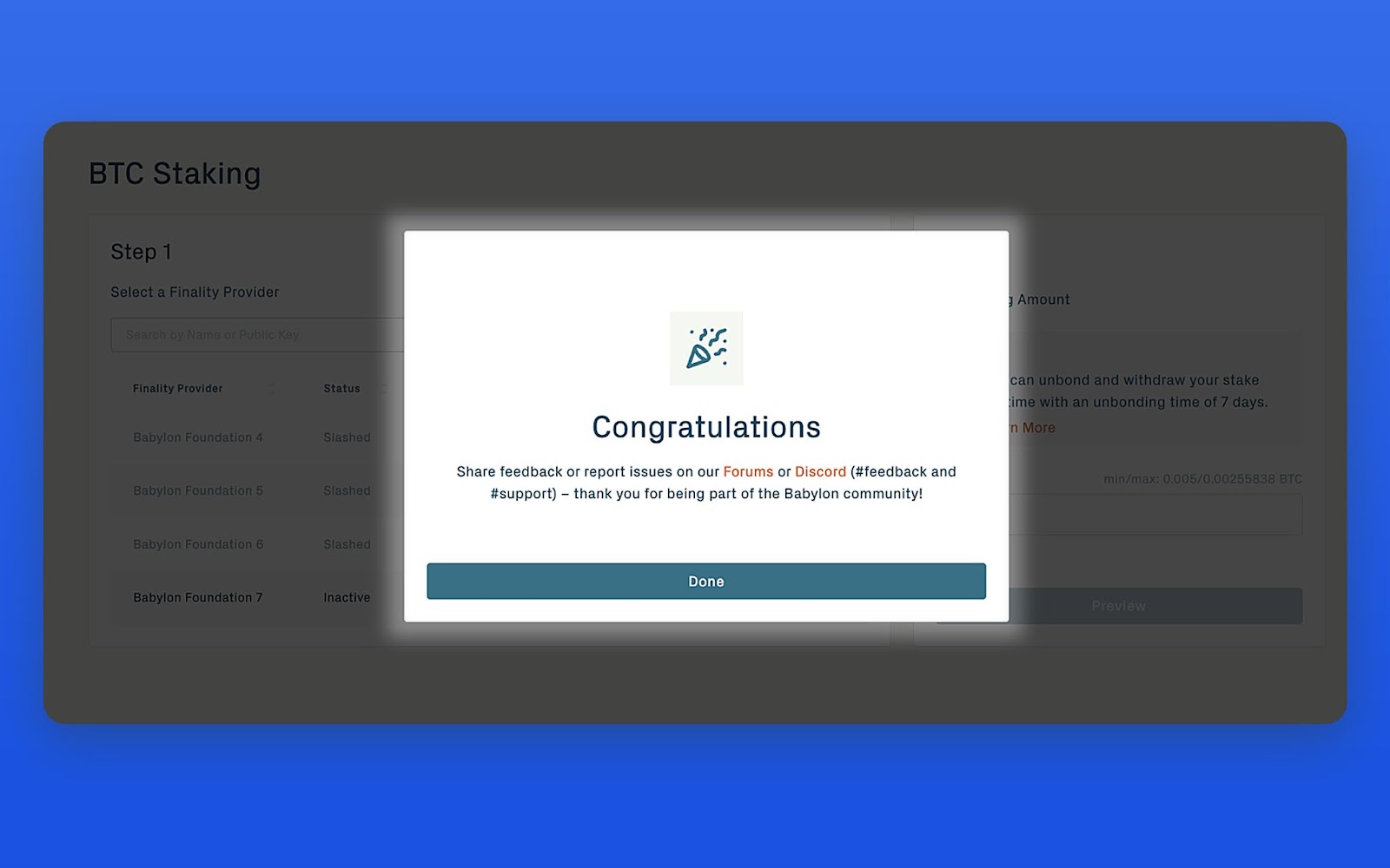 Babylon BTC（Bitcoin）质押教程– 帮助中心